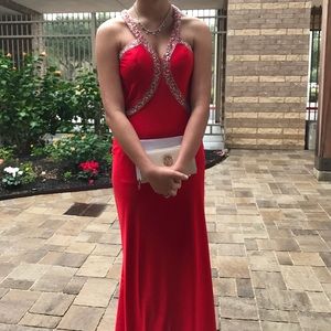 Red formal dress